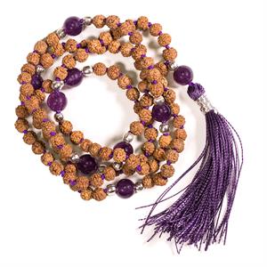 Mala Rudraksha y amatista - 2479