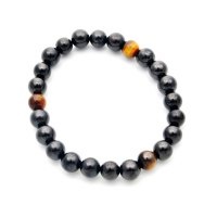 Pulsera Shungit / Ojo de tigre bola 8mm-887