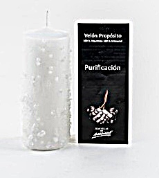 Velón Blanco con sal para Purificación energética y espiritual
