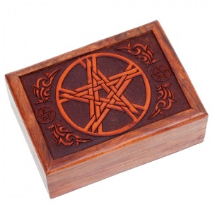 Caja de madera para tarot Pentagrama-17622