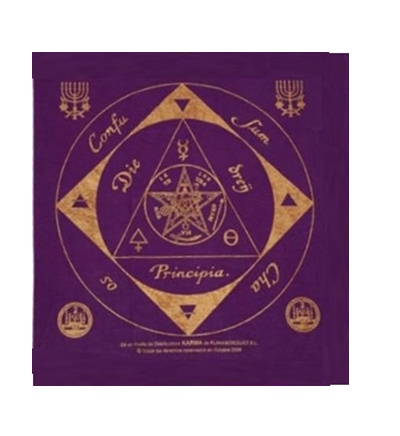 Tapetete ritual o tarot 78x78 Tetragramatón. Morado.0234