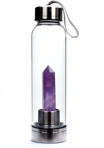 Botella metal cristal con punta  AMATISTA -0199