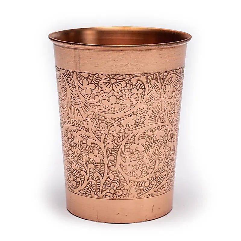 Vaso de cobre diseño floral-806