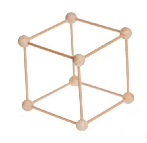 Poliedro Cubo Hexaedro madera 8.50cm