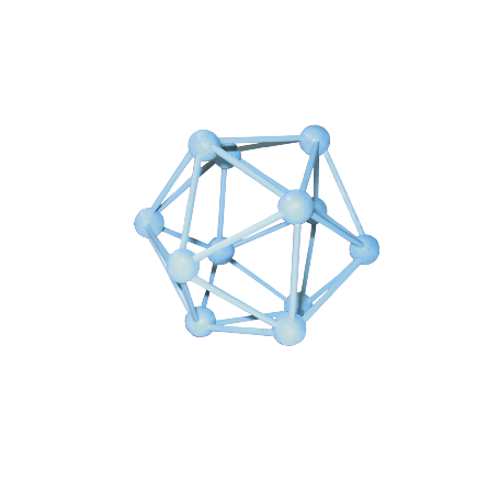 Icosaedro de madera azul