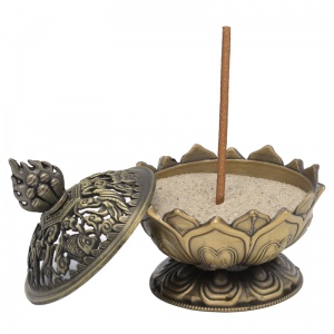 Incensario Lotus color bronce 15697