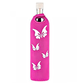 Botella Flaska  Neo Desing verde Mariposas blancas .500l