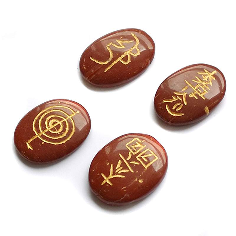 Set  4 Símbolos de Reiki. Jaspe rojo-159