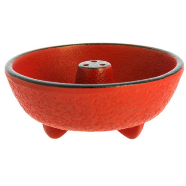 Incensario Hierro  Fuente rojo 8x3cm-INC29080RD