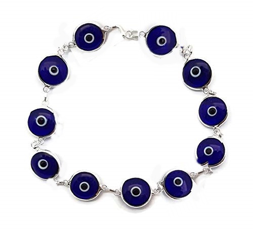 Pulsera Ojo Turco azúl oscuro/plata 8486