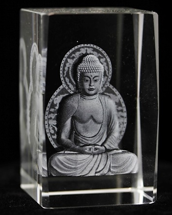 Buda en trono bloque de Cristal-HE1941
