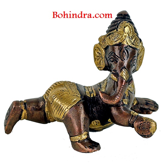 Figura Ganesha Bebé bronce  2 colores 10cm-W9505