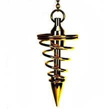 Péndulo metalico color dorado.Forma Espiral 1014