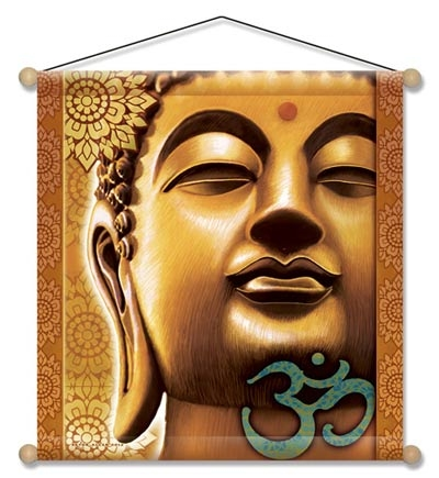 Banderín  Buda de la Meditación dorado-4107