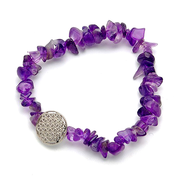 Pulsera chip Amatista flor de la vida 1100