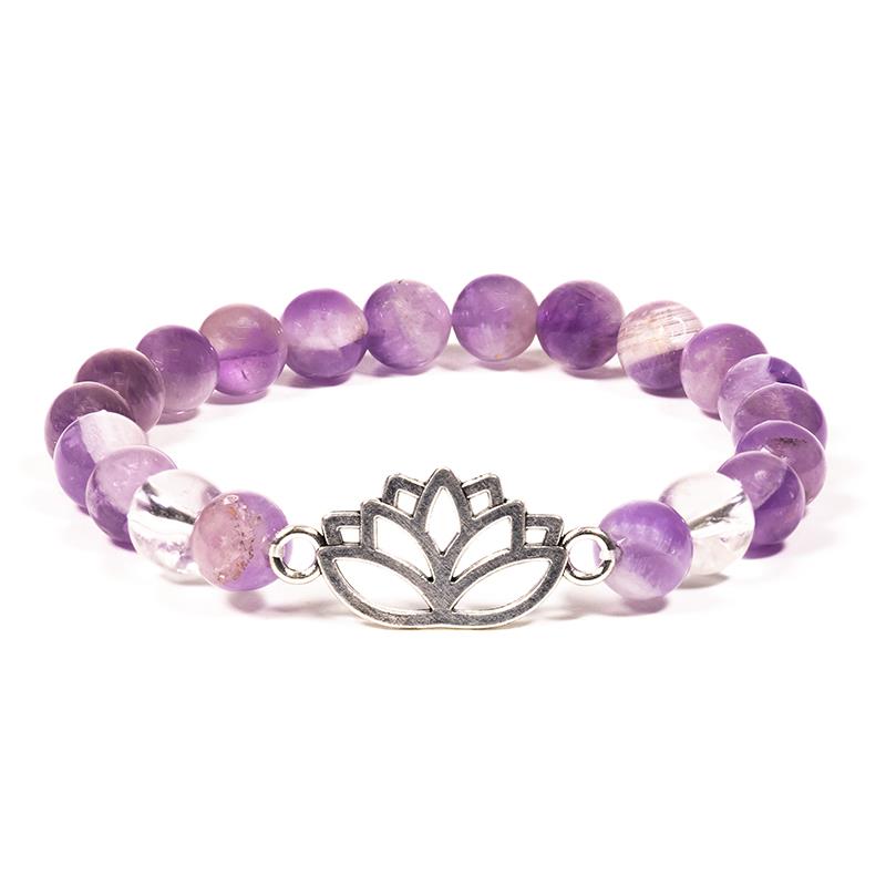 Pulsera amatista flor de loto 12605