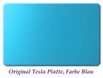 Placa de Nikola Tesla energética con flor de la vida- Azul