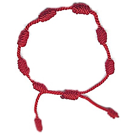 Pulsera de los 7 nudos. con cartón