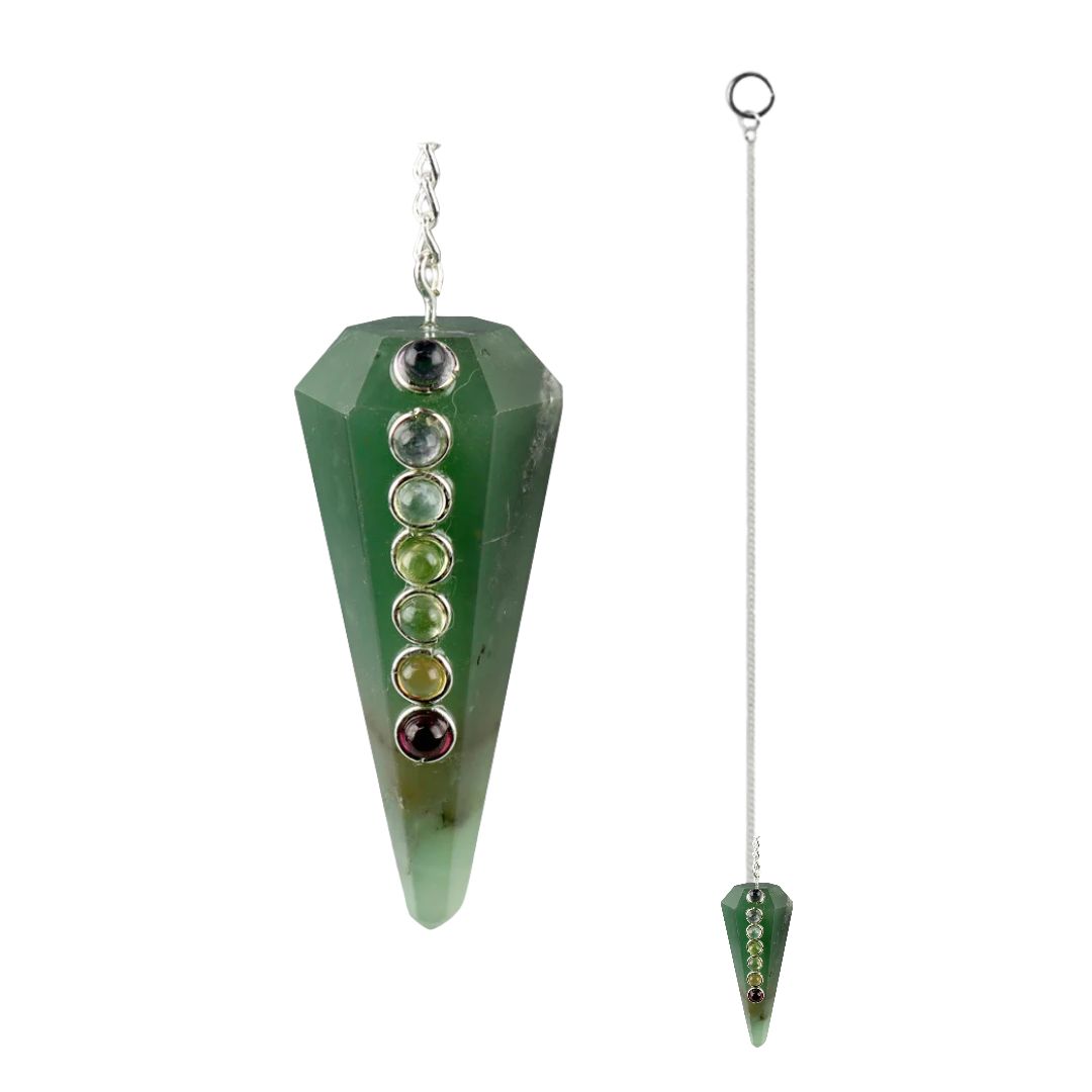Péndulo facetado chakras Aventurina Verde (3083)