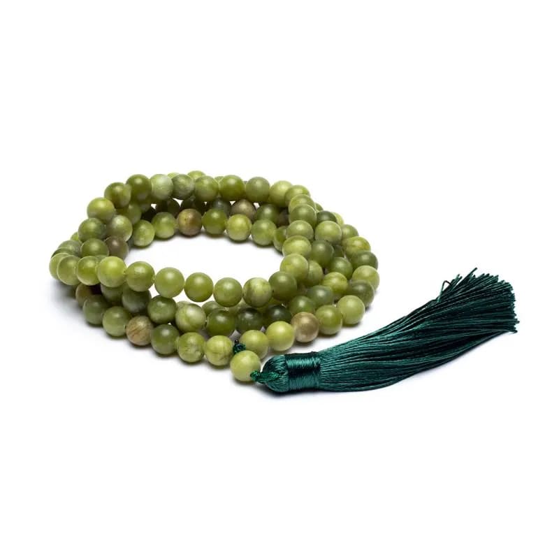 Mala jade verde con borla-12535