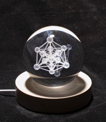 Bola de cristal metatrón con soporte LED-EN-571