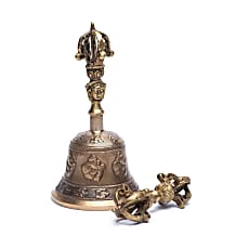 Campana con Ganesh y Ohm con dorje 8x15,7cm -19150