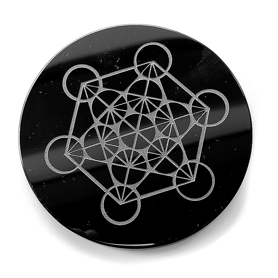 Espejo de obsidiana cubo Metatron 0074