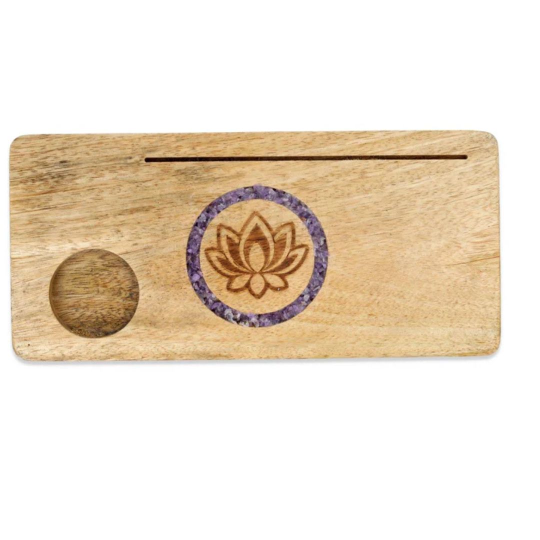 Portatarjetas Loto amatista madera de mango 78477
