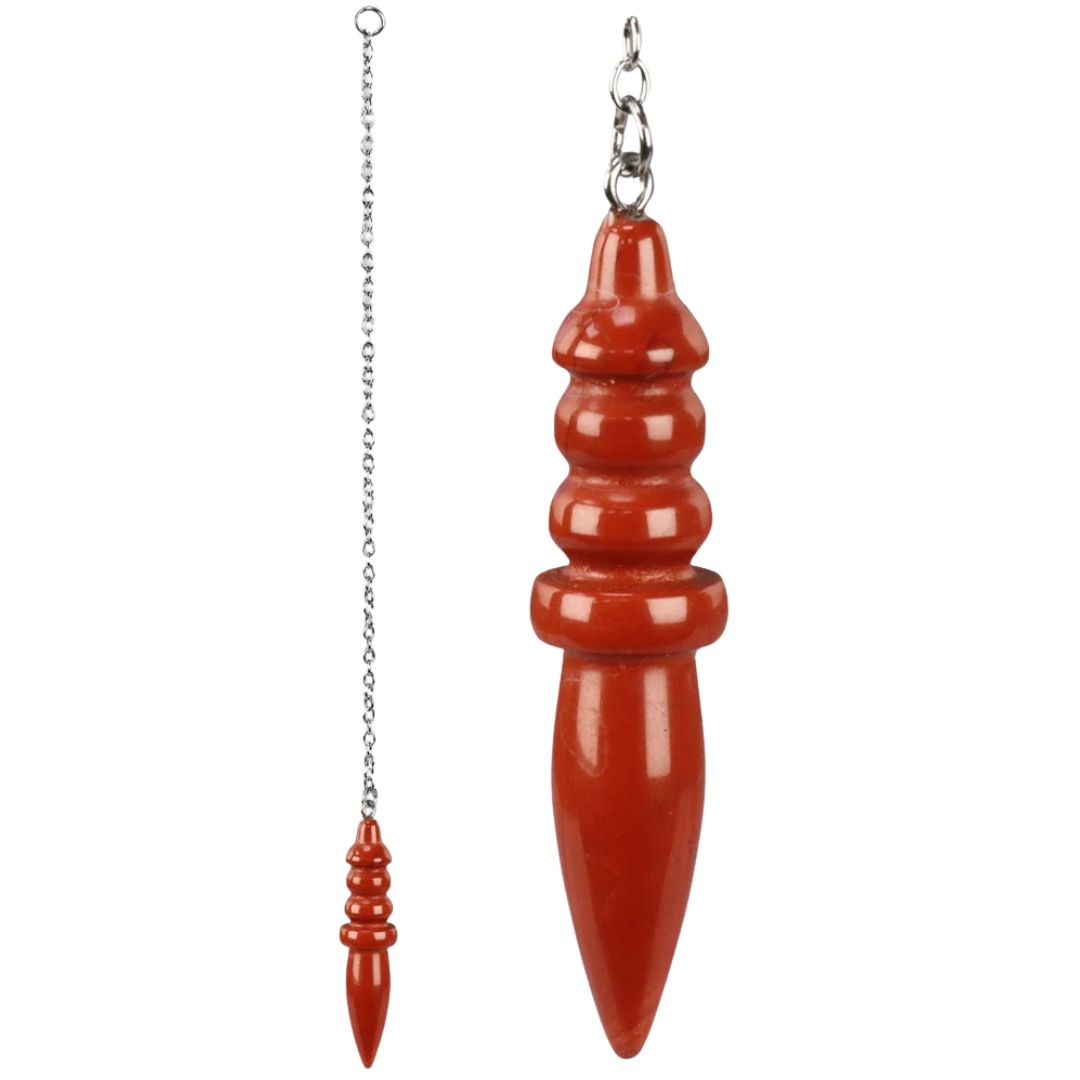 Péndulo egipcio jaspe rojo 8042