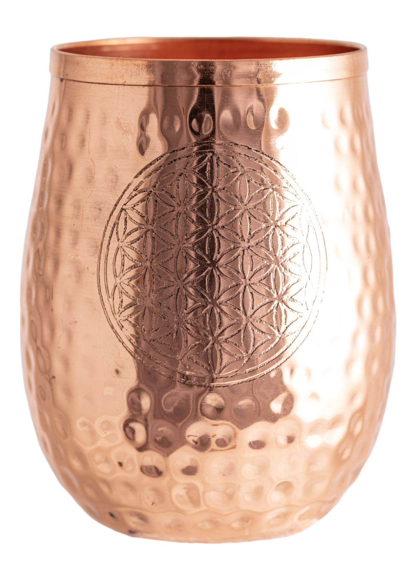 Vaso de cobre flor de la vida W-440. -450ml.