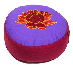 Cojín Zafu meditación Loto  violeta/ rojo-8017