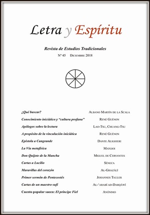 Revista de Estudios Tradicionales Letra y Espíritu nº 45 Diciembre 2018